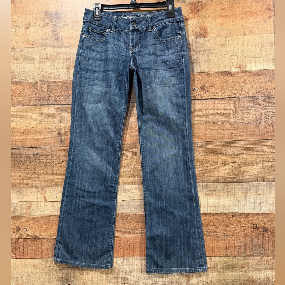 American Eagle Outfitters Favorite Boyfriend Dark Blue Boot Cut Jeans Size 4